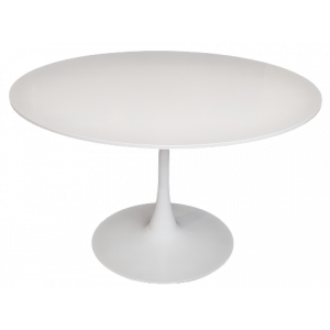 APPLE τραπέζι μεταλλικό με επιφάνεια mdf ΛΕΥΚΟ, Φ100xh75